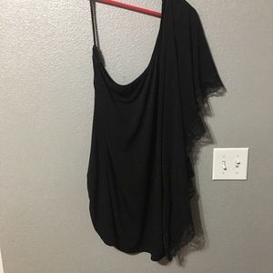 Torrid Black One Shoulder Lace Top